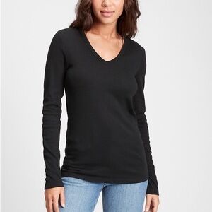 GAP Black Fitted Long Sleeve Tee